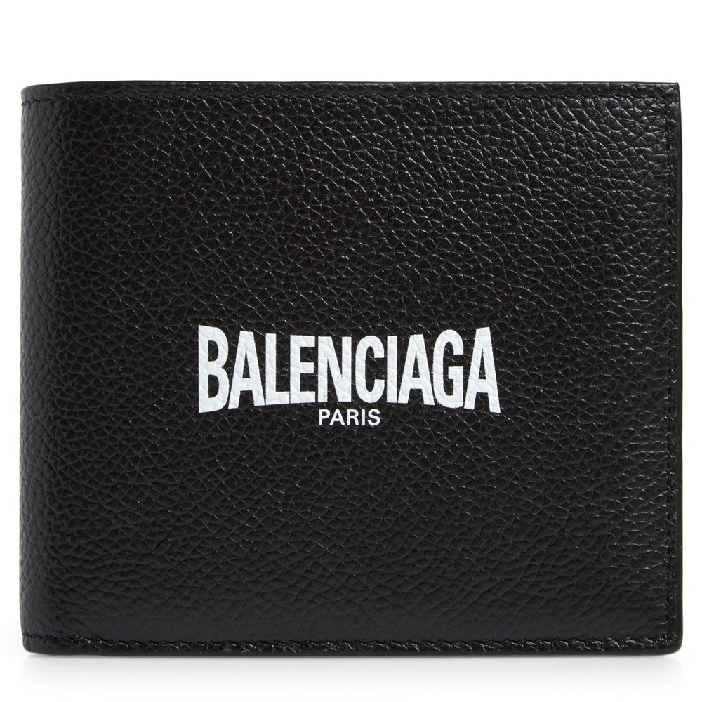 Balenciaga Logo Leather Bifold Wallet
